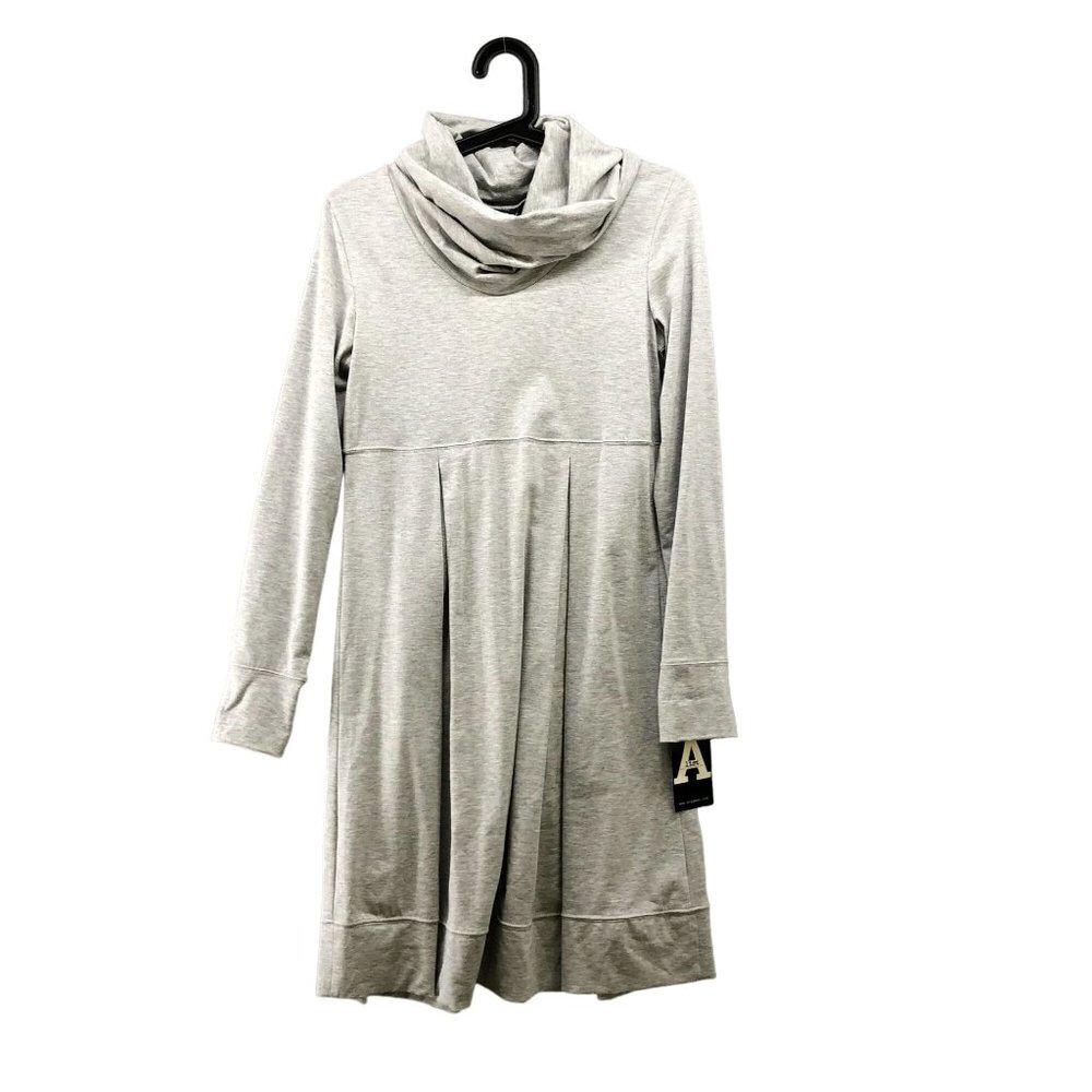 NWT Vintage A-list By Wrapper Gray Cowl‎ Neck T Shirt Dress Size M Long Sleeve